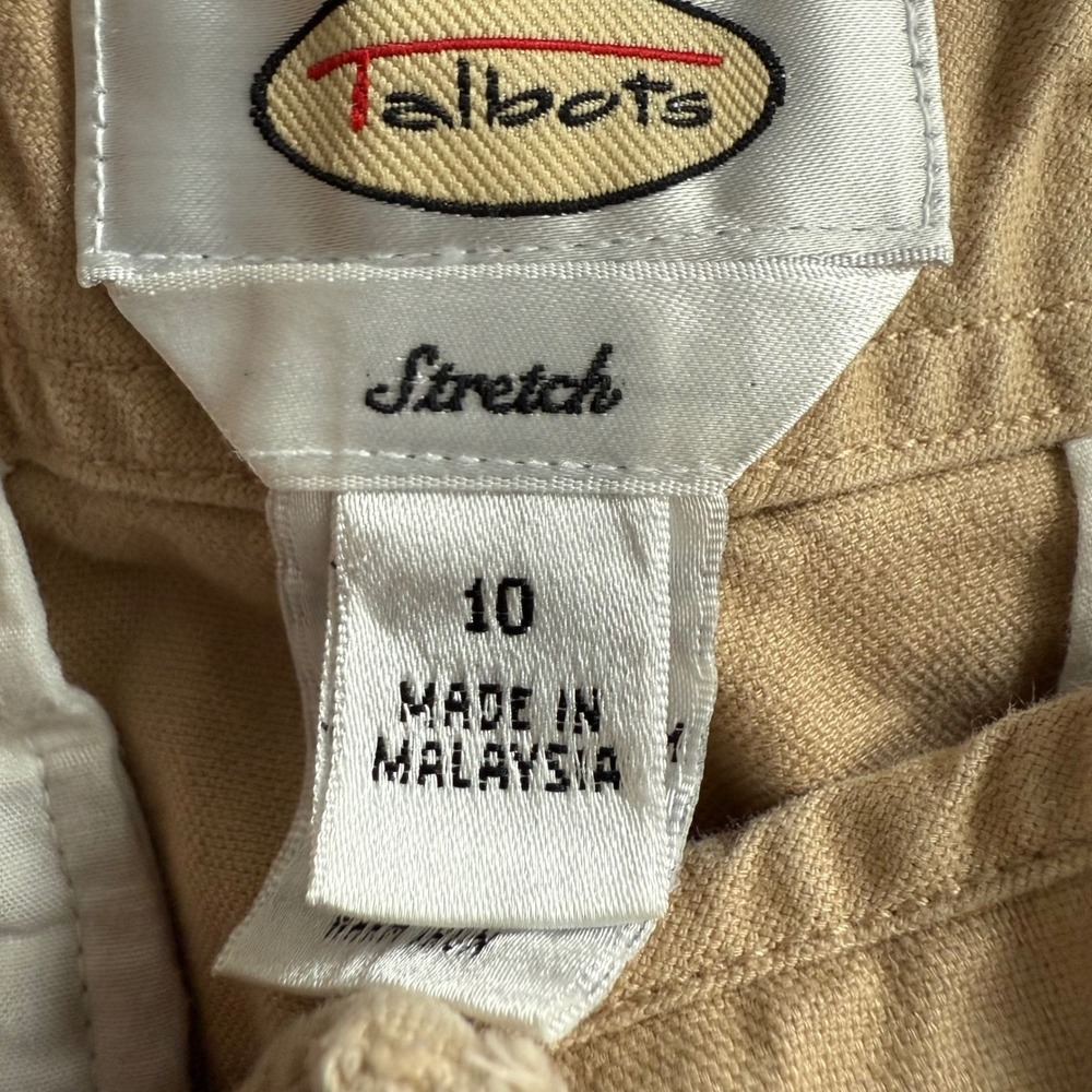 Talbots Tan Y2K Khaki Cotton Stretch Bermuda Chino Walking 7" Shorts WM's 10 EUC - Picture 5 of 9